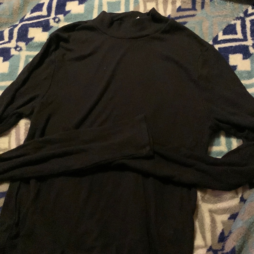 Black ribbed turtleneck